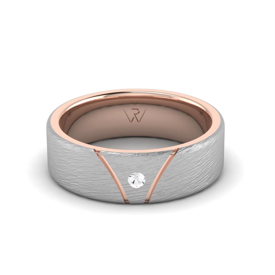 Alliances avec pierres femme Nontraditional Or Blanc Et Rose
