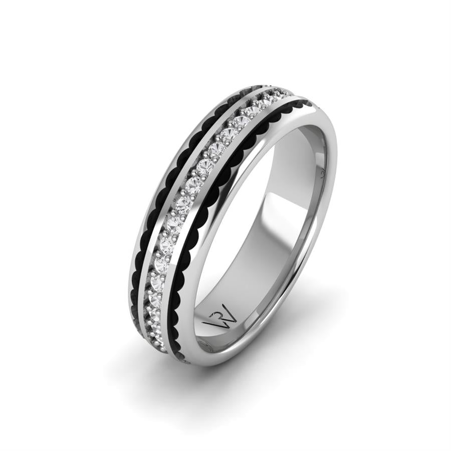 Alliances avec pierres femme Sixtine Or Blanc