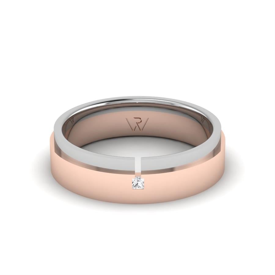 Alliances avec pierres femme Stirring Or Rose Et Blanc