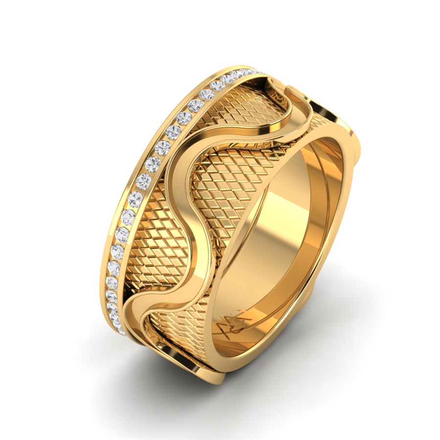 Alliances avec pierres Fontainebleau Or Jaune couple Diamant 0.30 ct