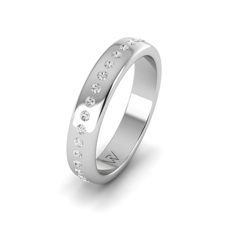 Alliances avec pierres Montmartre Or Blanc couple Oxyde de zirconium 0.35 ct