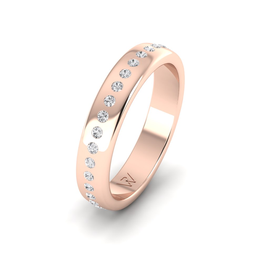 Alliances avec pierres Montmartre Or Rose couple Diamant 0.35 ct