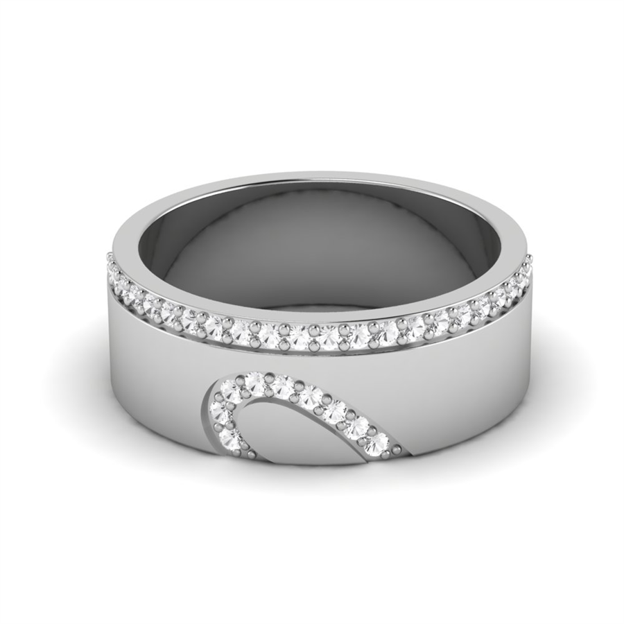 Alliances avec pierres Versailles Or Blanc couple Diamant 0.20 ct