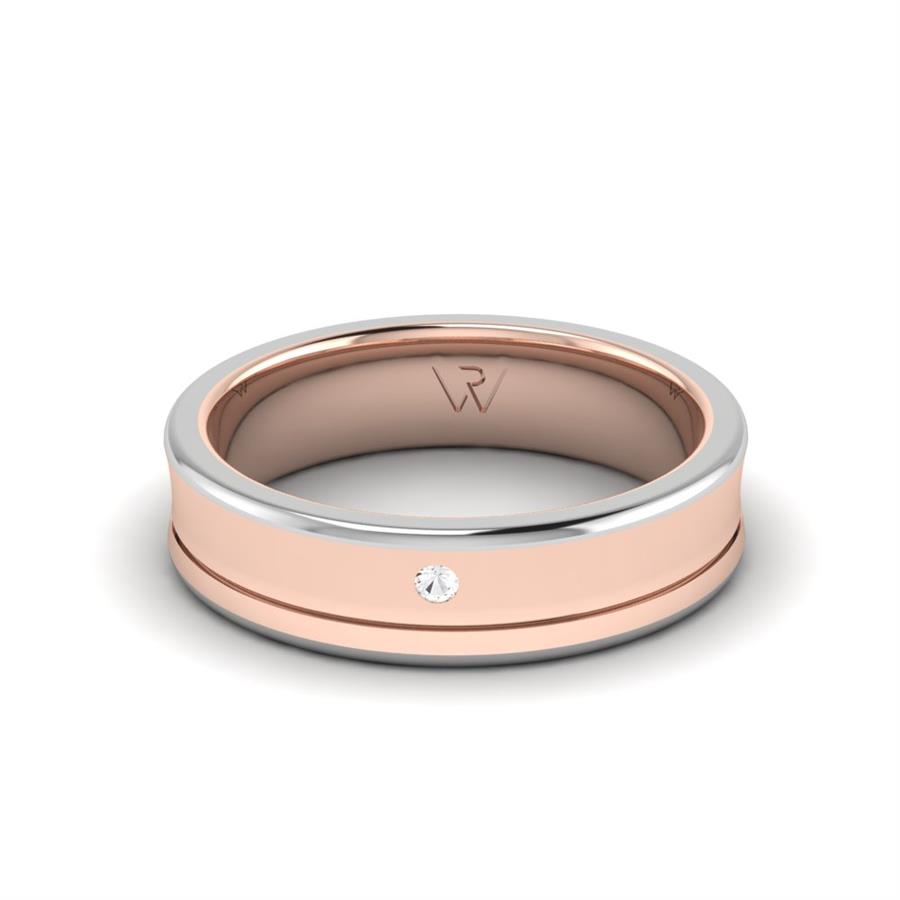 Alliances classiques Heavenly Gloss Or Rose Et Blanc