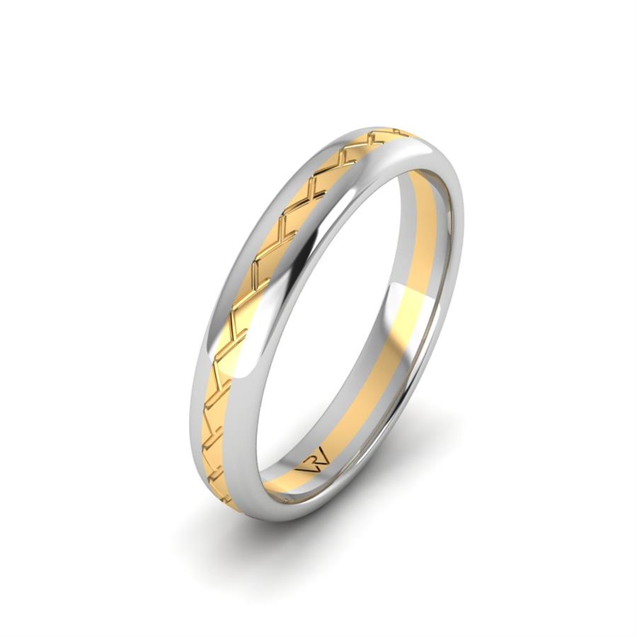 Alliances classiques homme Harmony Or Jaune Et Blanc