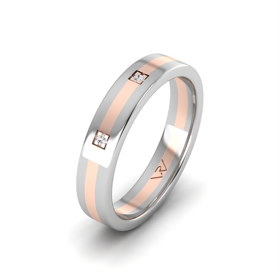 Alliances classiques Natural Alluring Or Rose Et Blanc