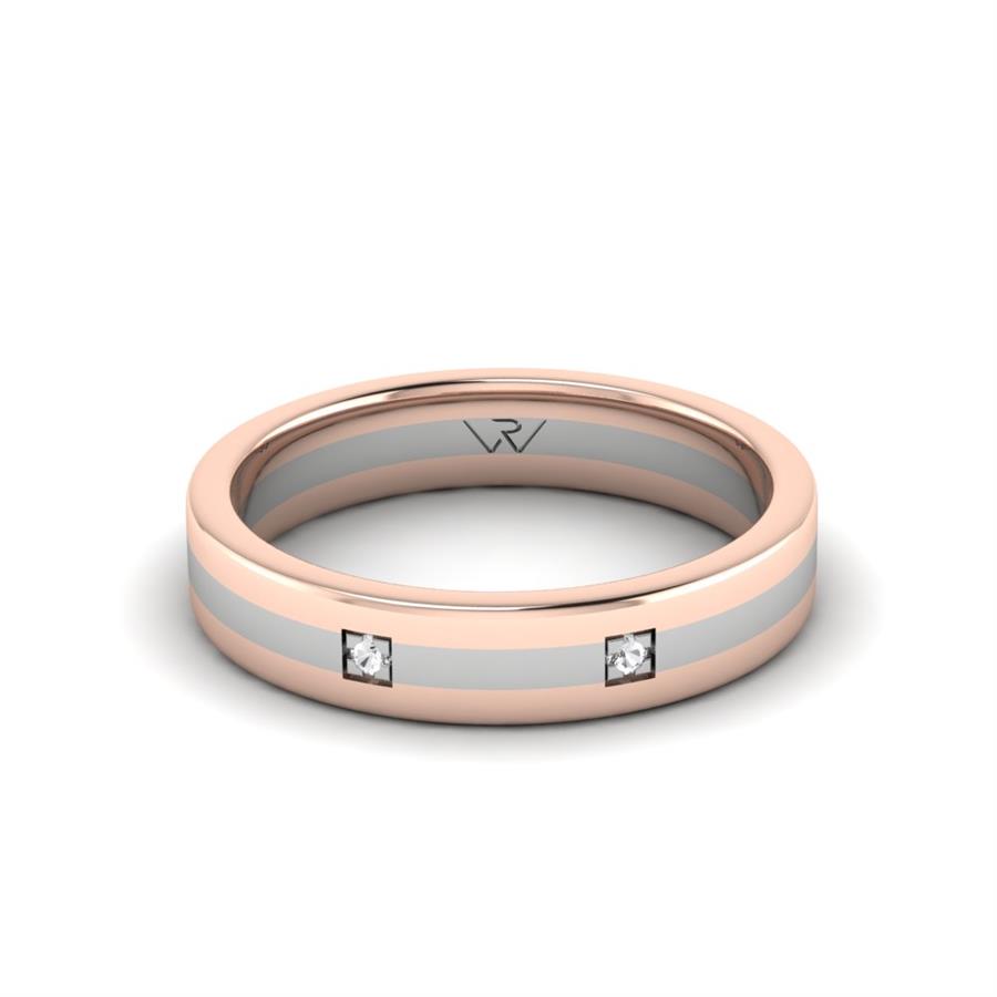 Alliances classiques Natural Alluring Or Blanc Et Rose