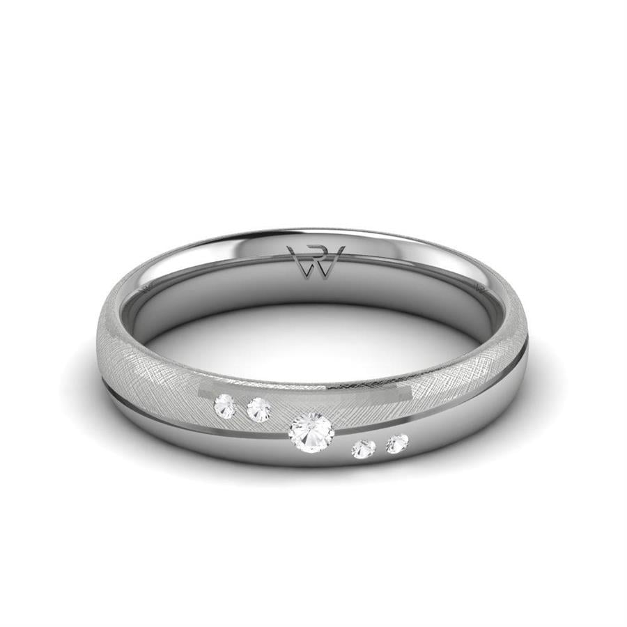 Alliances Couple en Platine Cherishcarve Cristal de Swarovski