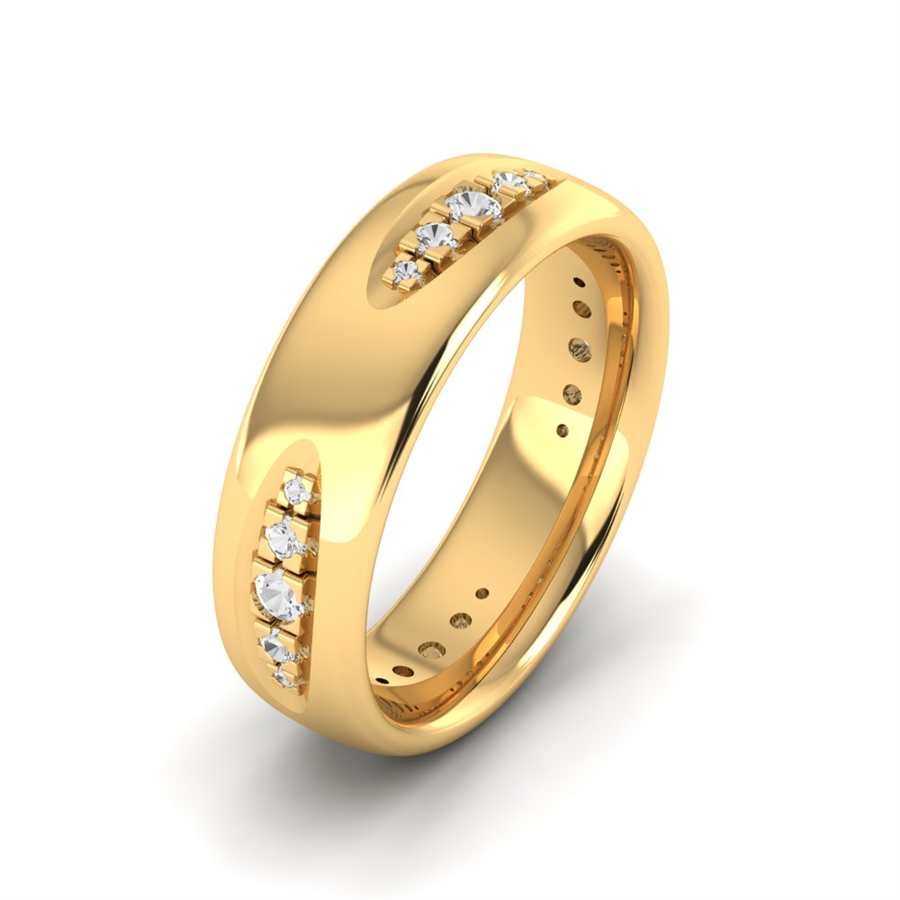 Alliances en argent Plaqué Or Jaune couple Deauville Diamant 0.25 ct