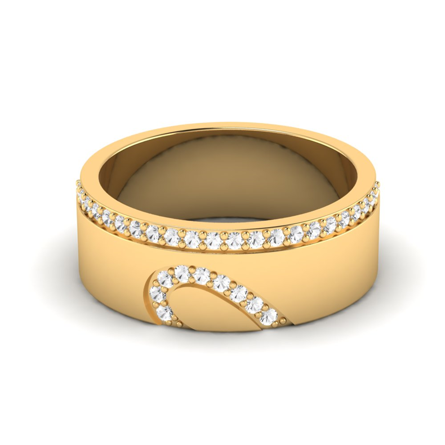 Alliances en argent Plaqué Or Jaune couple Versailles Diamant 0.20 ct