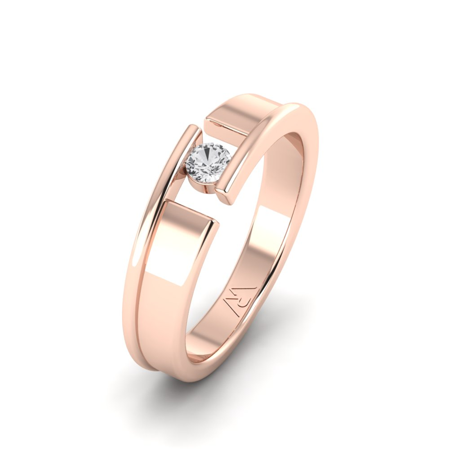 Alliances en argent Plaqué Or Rose couple Annecy Oxyde de zirconium 0.30 ct
