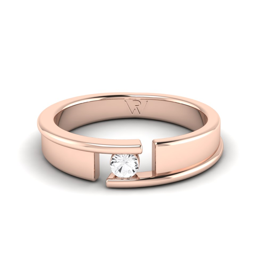Alliances en argent Plaqué Or Rose couple Annecy Oxyde de zirconium 0.30 ct