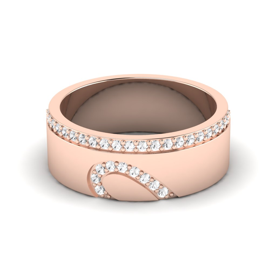 Alliances en argent Plaqué Or Rose couple Versailles Oxyde de zirconium 0.20 ct