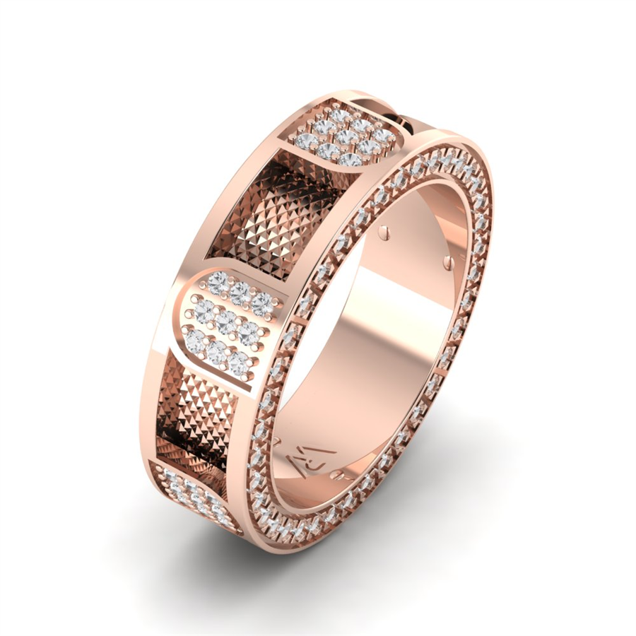 Alliances en argent Plaqué Or Rose couple Saint-Tropez Diamant 1.25 ct