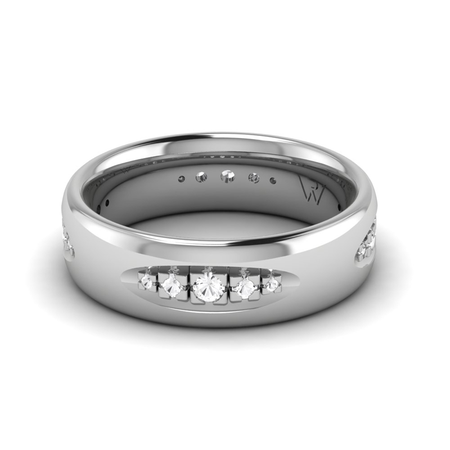 Alliances en argent Rhodié Blanc couple Deauville Diamant 0.25 ct