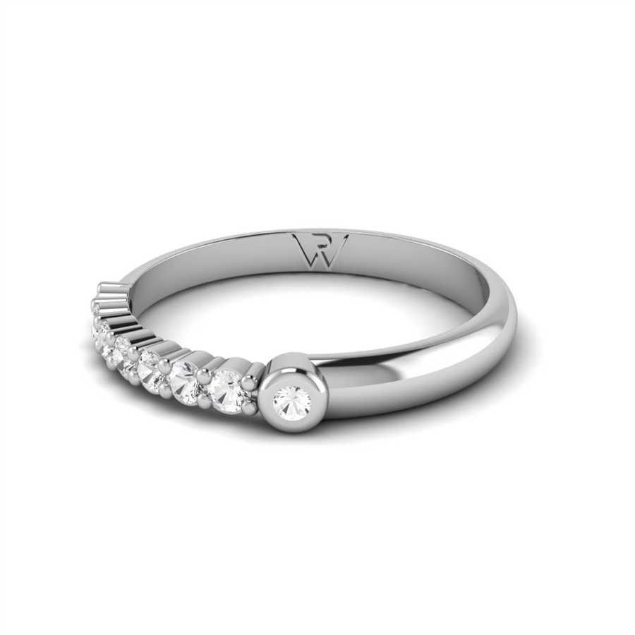 Alliances en argent Rhodié Blanc couple Camargue Diamant 0.30 ct