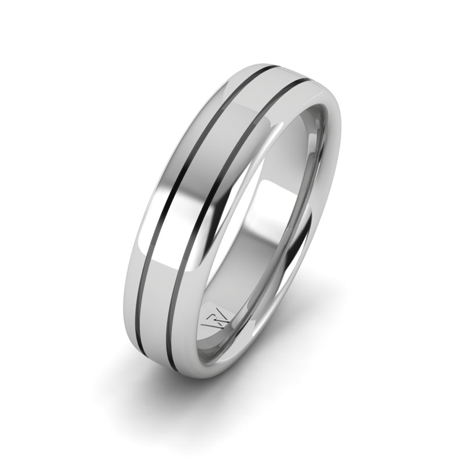 Alliances en argent Rhodié Blanc couple Biarritz Diamant 0.30 ct
