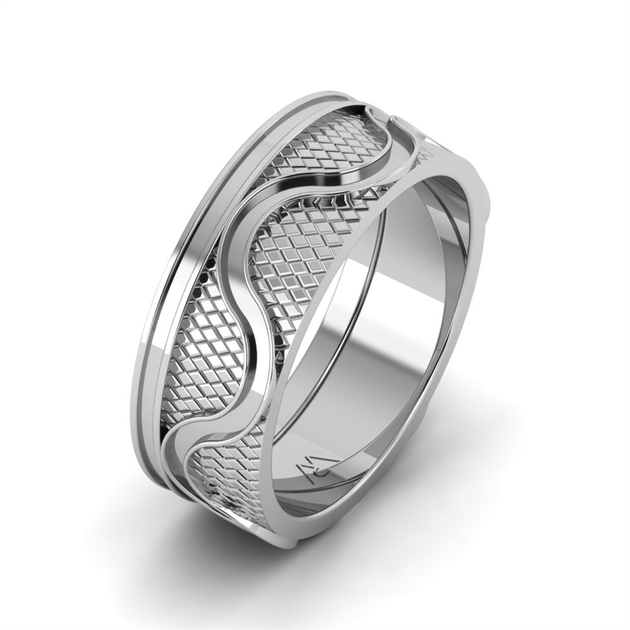 Alliances en argent Rhodié Blanc couple Fontainebleau Diamant 0.30 ct