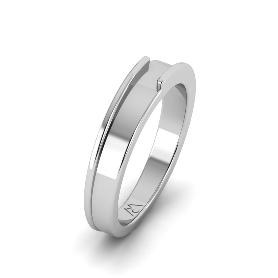 Alliances en argent Rhodié Blanc couple Annecy Oxyde de zirconium 0.30 ct