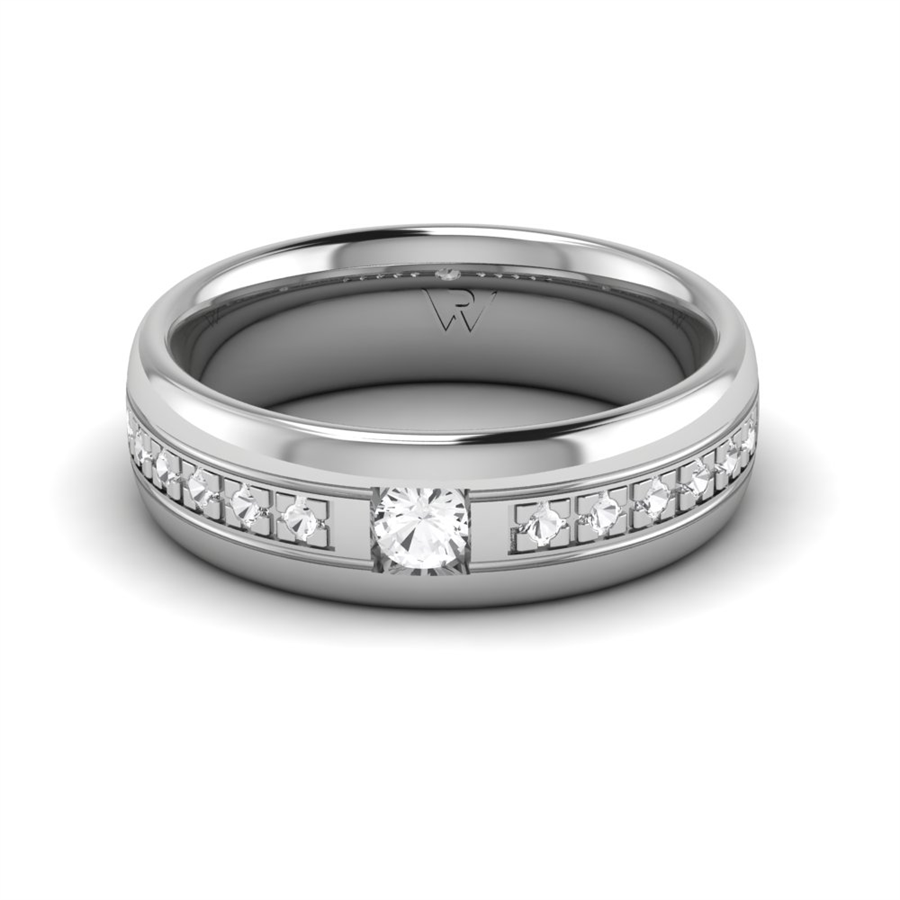 Alliances en argent Rhodié Blanc couple Biarritz Oxyde de zirconium 0.30 ct