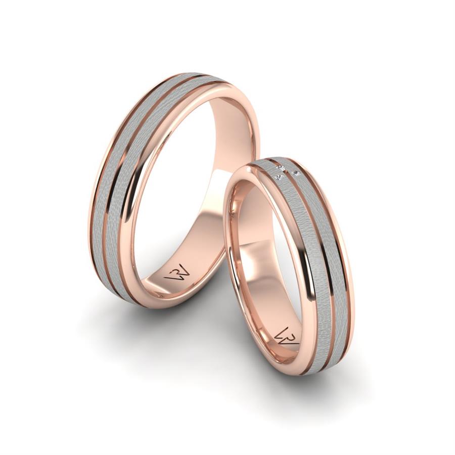 Alliances modernes Celtic Sign Or Blanc Et Rose