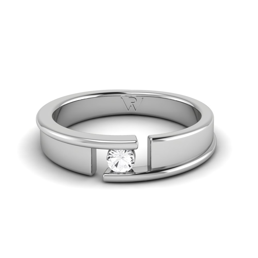 Alliances modernes femme Annecy Argent Rhodié Blanc Oxyde de zirconium 0.30 ct