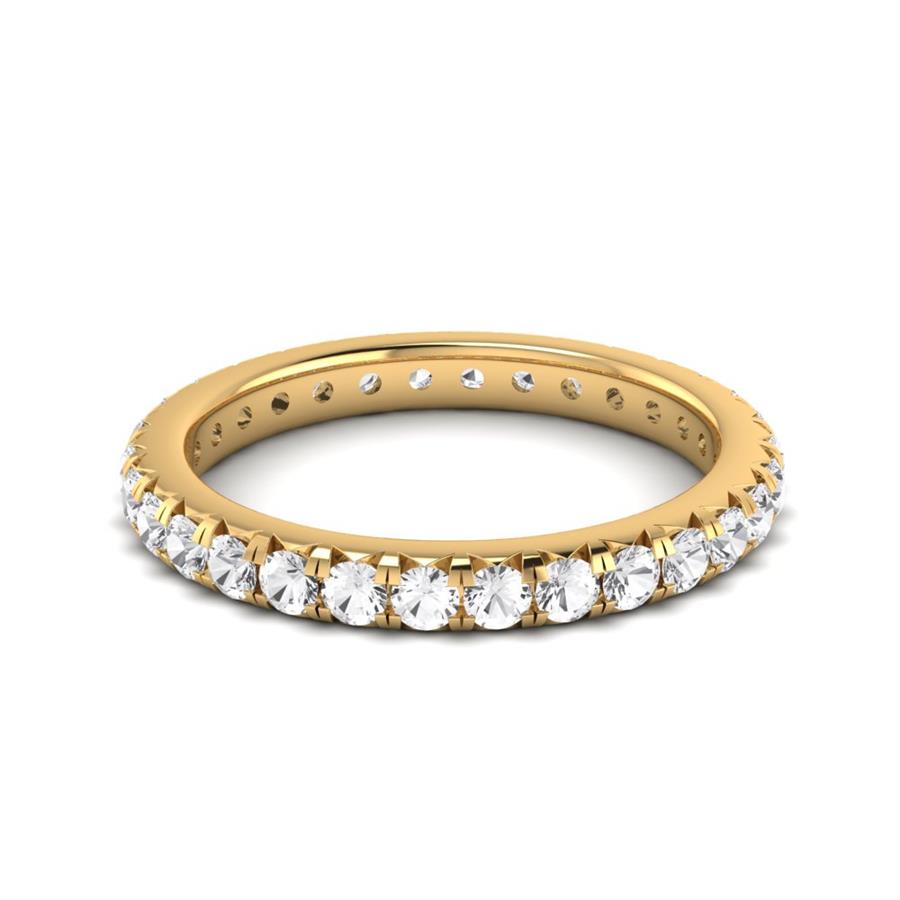 Bagues Amélia Argent Plaqué Or Jaune Diamant 1.2 ct