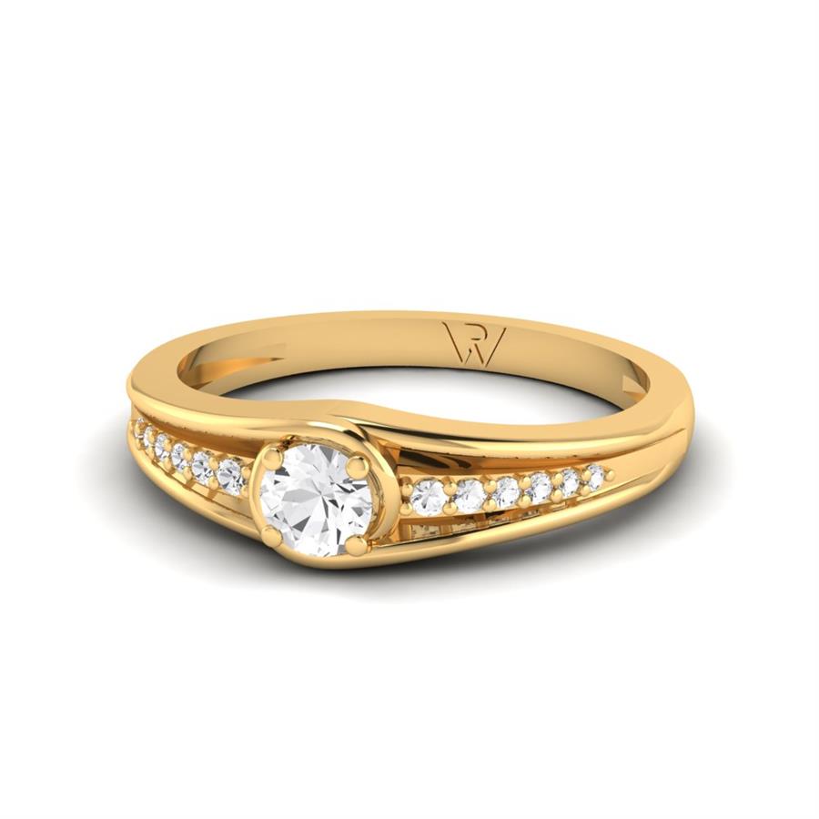 Bagues Aurore Argent Plaqué Or Jaune Diamant 0.34 ct