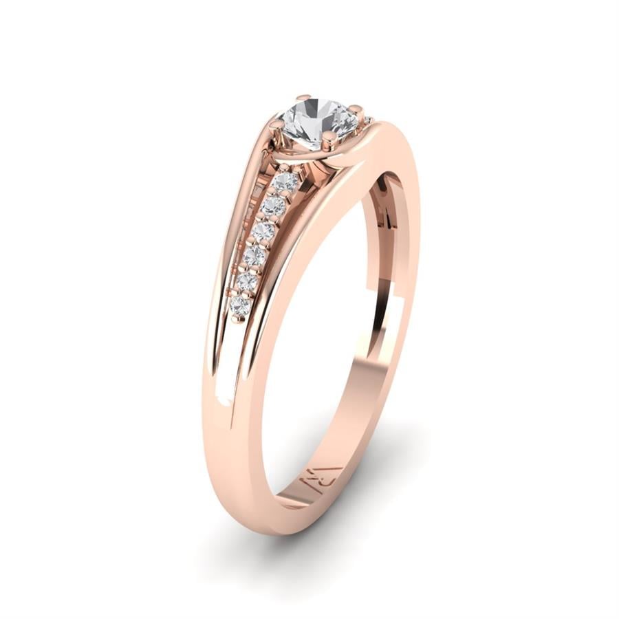 Bagues Aurore Argent Plaqué Or Rose Oxyde de zirconium 0.34 ct