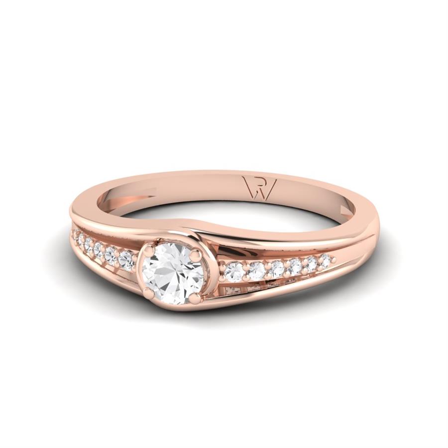 Bagues Aurore Argent Plaqué Or Rose Oxyde de zirconium 0.34 ct