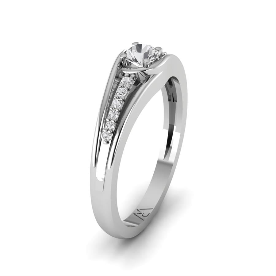 Bagues Aurore Argent Rhodié Blanc Oxyde de zirconium 0.34 ct