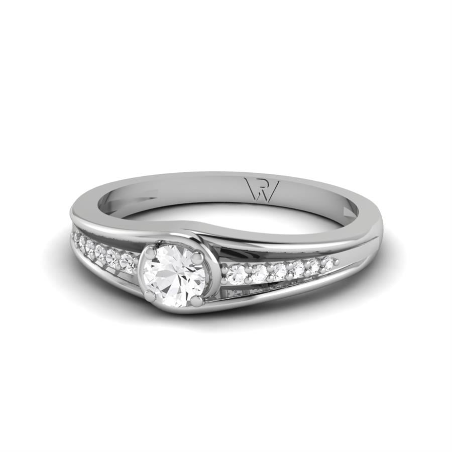 Bagues Aurore Argent Rhodié Blanc Oxyde de zirconium 0.34 ct