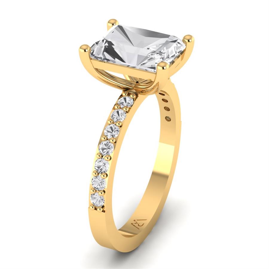 Bagues Clarté Argent Plaqué Or Jaune Diamant 2.3 ct