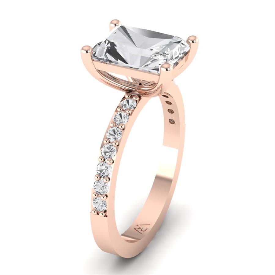 Bagues Clarté Argent Plaqué Or Rose Oxyde de zirconium 2.3 ct