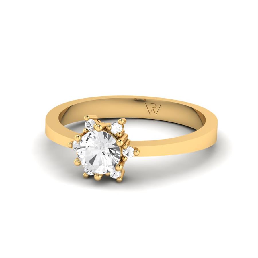 Bagues Floréa Argent Plaqué Or Jaune Diamant 0.65 ct