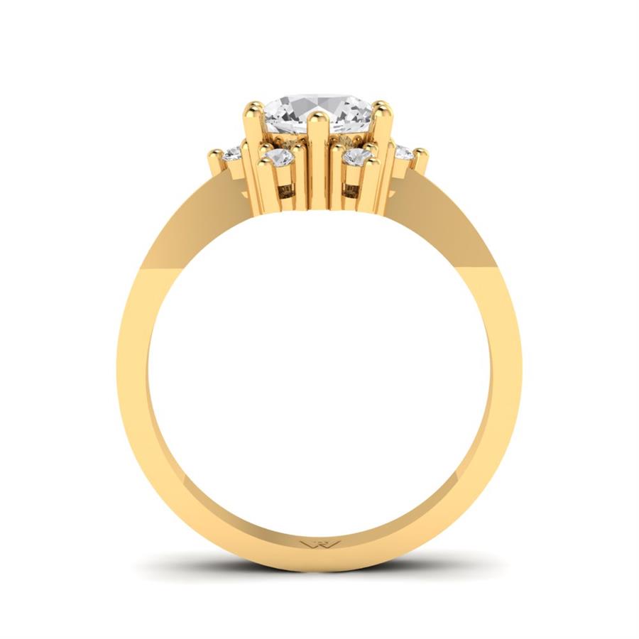 Bagues Floréa Argent Plaqué Or Jaune Diamant 1.15 ct