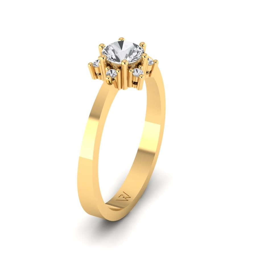 Bagues Floréa Argent Plaqué Or Jaune Oxyde de zirconium 0.65 ct