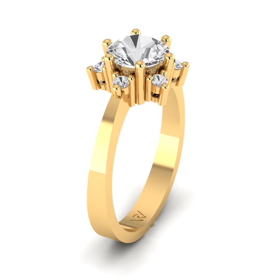Bagues Floréa Argent Plaqué Or Jaune Oxyde de zirconium 1.15 ct