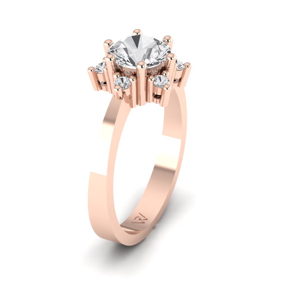 Bagues Floréa Argent Plaqué Or Rose Diamant 1.15 ct