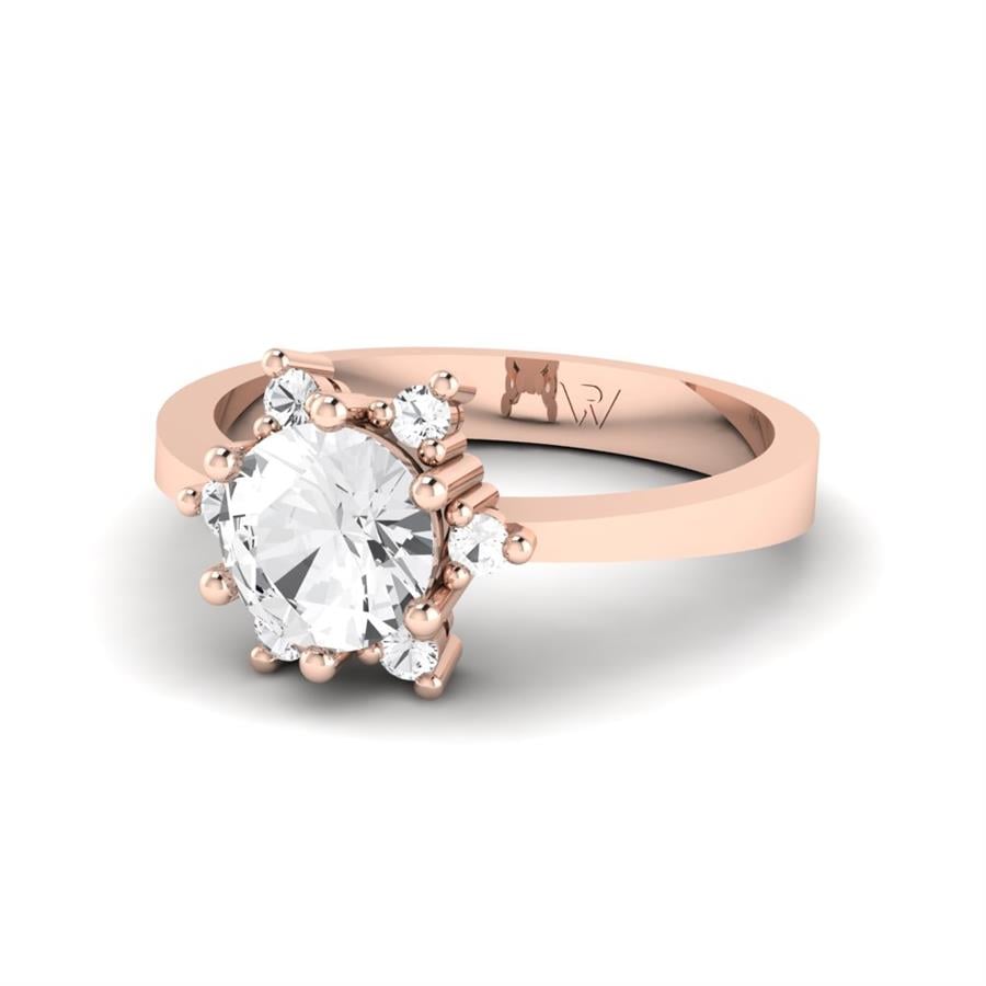 Bagues Floréa Argent Plaqué Or Rose Oxyde de zirconium 1.15 ct