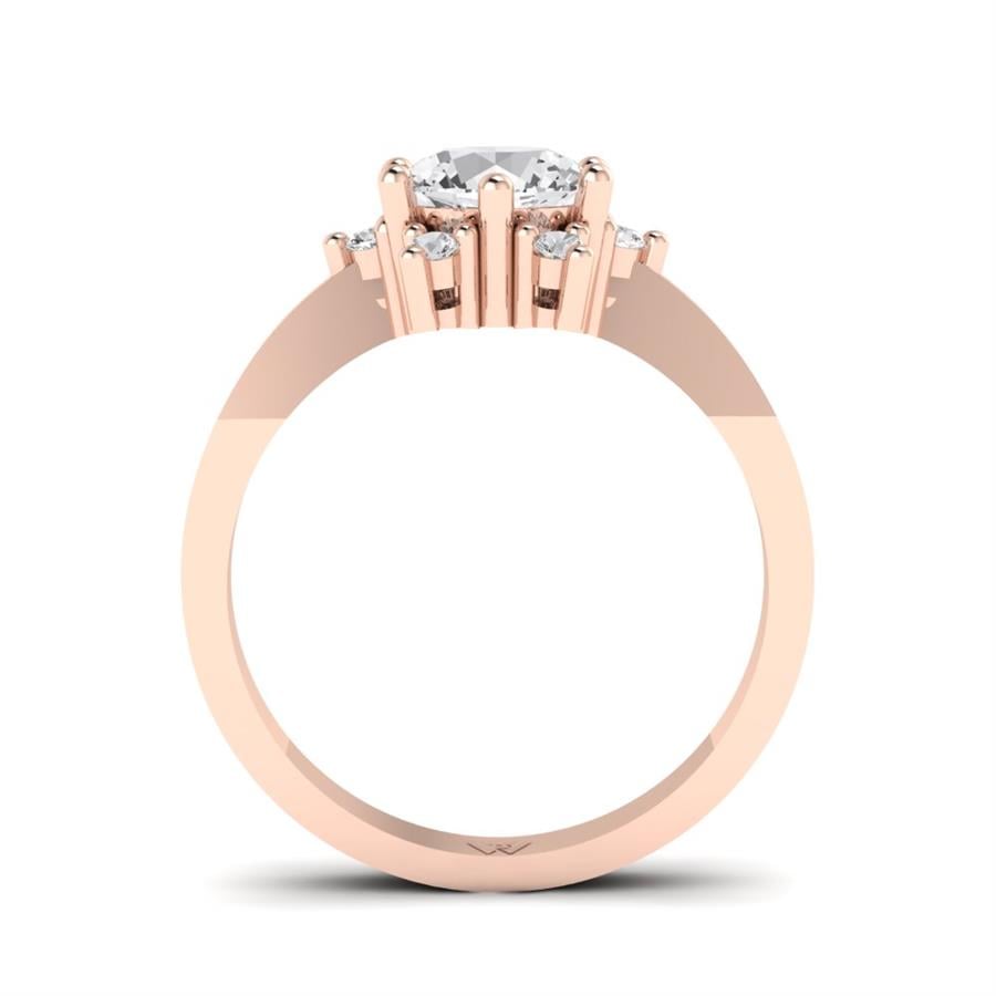 Bagues Floréa Argent Plaqué Or Rose Oxyde de zirconium 1.15 ct