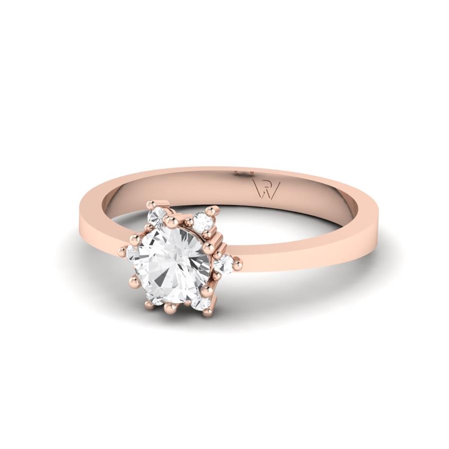 Bagues Floréa Argent Plaqué Or Rose Oxyde de zirconium 0.65 ct