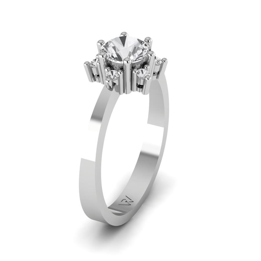 Bagues Floréa Argent Rhodié Blanc Diamant 0.85 ct