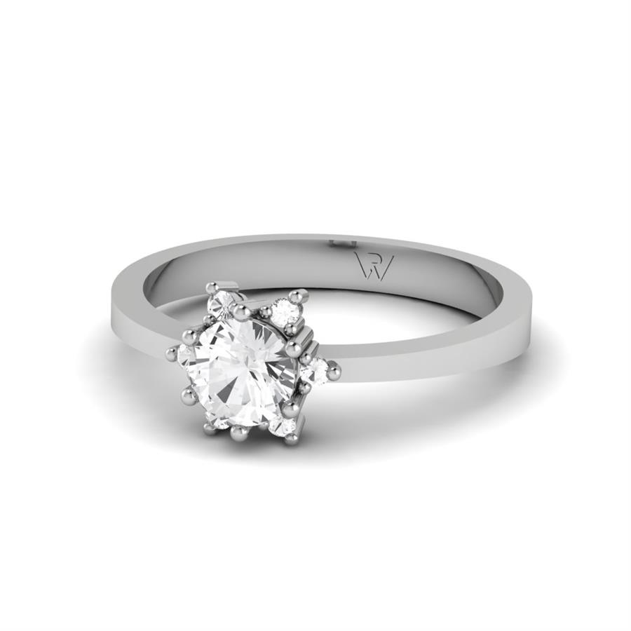 Bagues Floréa Argent Rhodié Blanc Diamant 0.65 ct