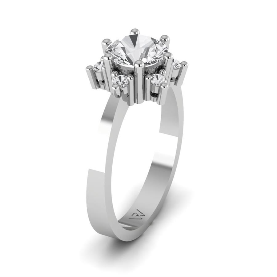 Bagues Floréa Argent Rhodié Blanc Diamant 1.15 ct