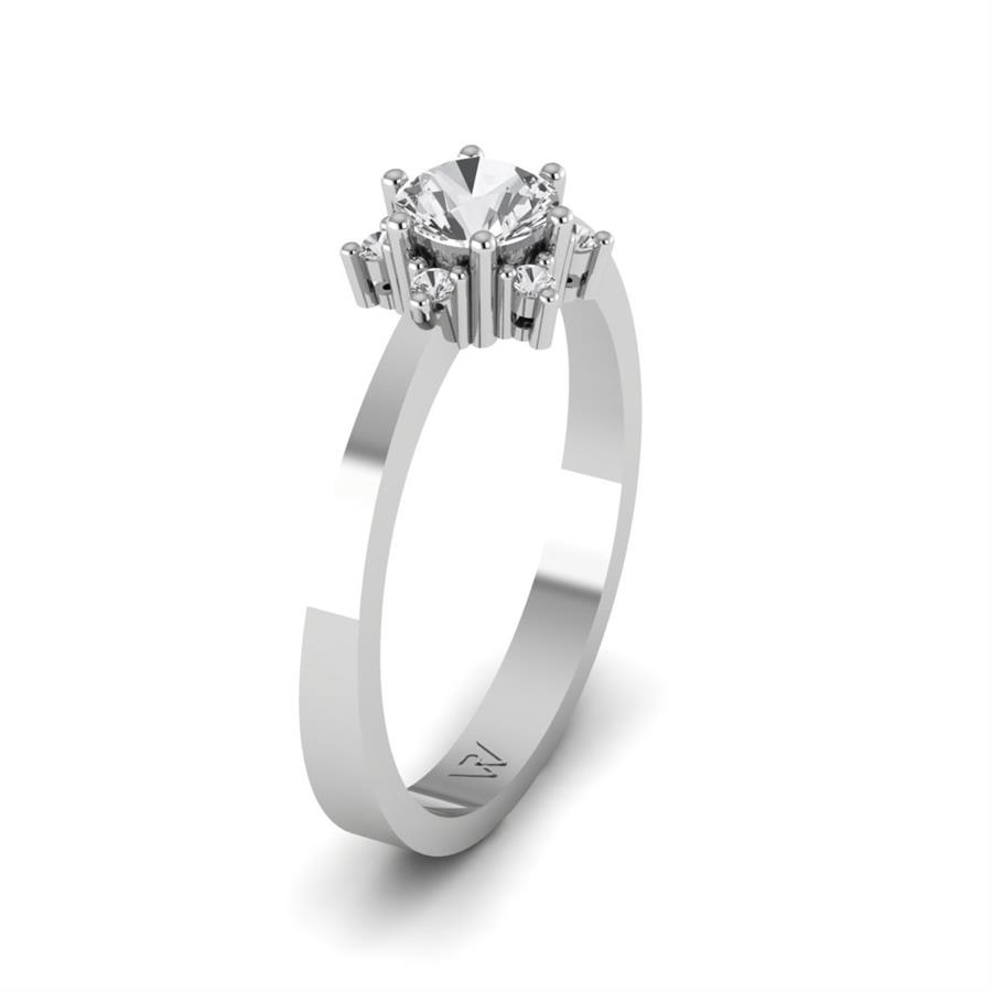 Bagues Floréa Argent Rhodié Blanc Diamant 0.65 ct
