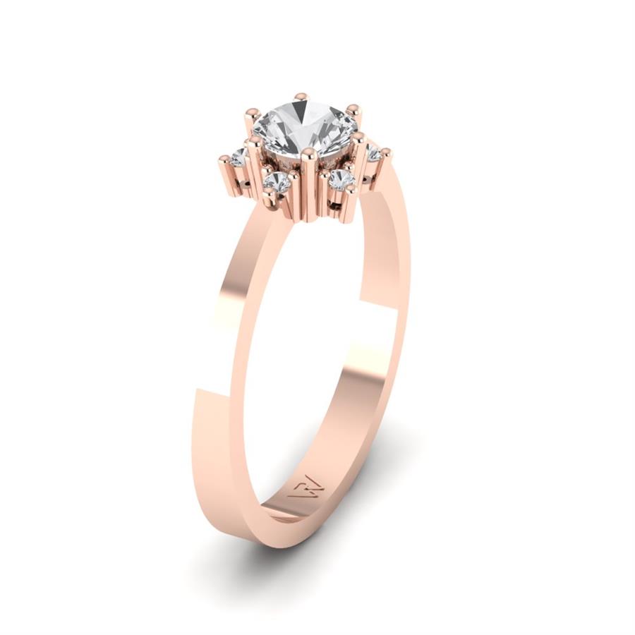Bagues Floréa Or Rose Diamant 0.65 ct