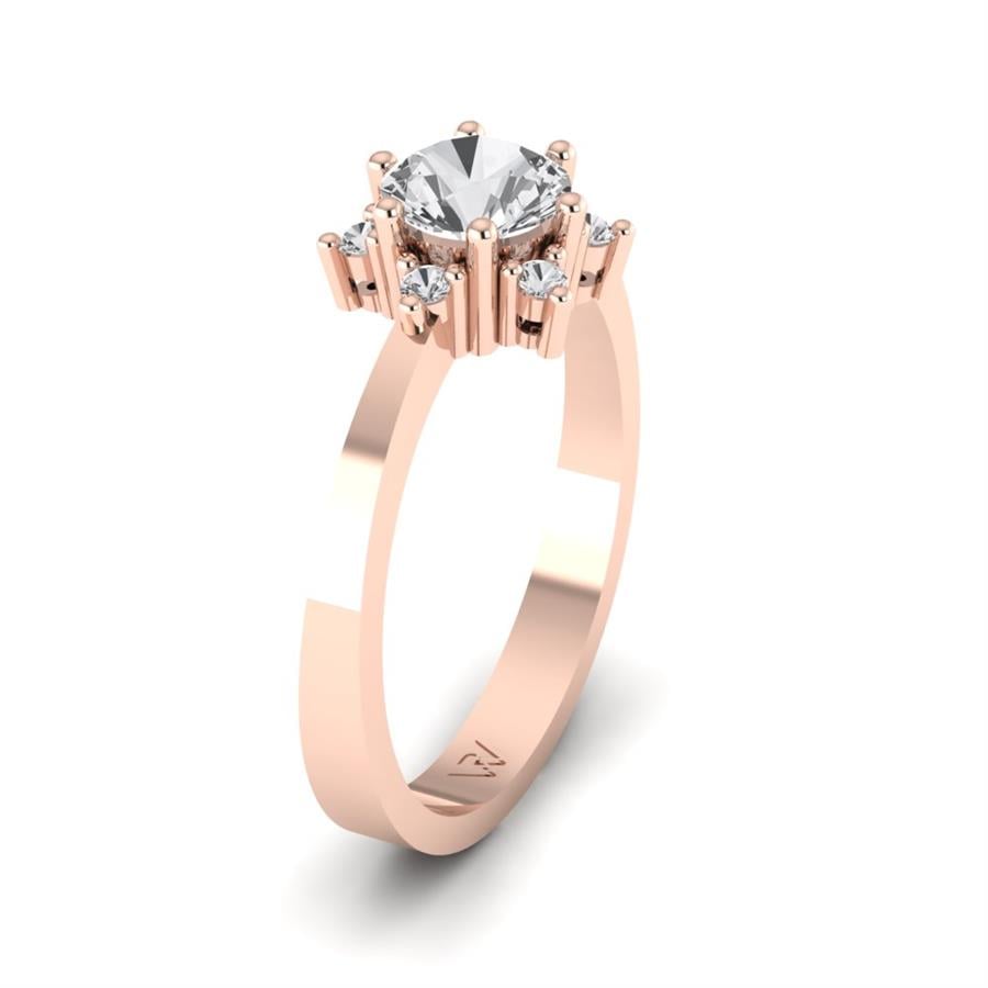 Bagues Floréa Or Rose Oxyde de zirconium 0.85 ct