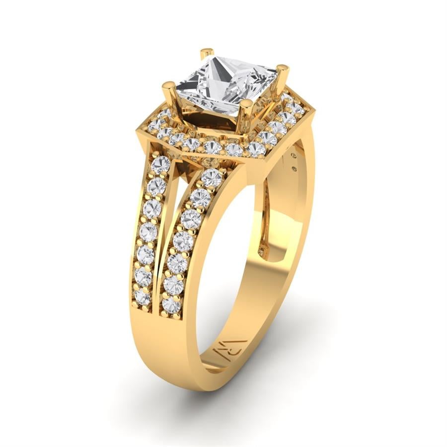 Bagues Impériale Argent Plaqué Or Jaune Oxyde de zirconium 1.3 ct