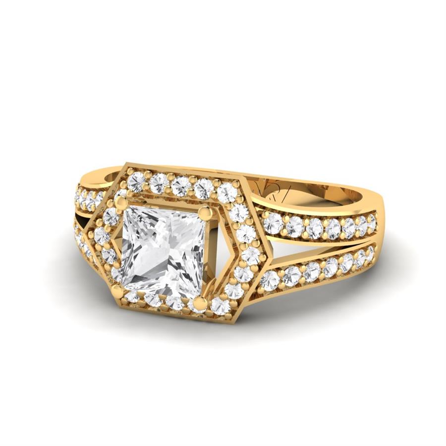 Bagues Impériale Argent Plaqué Or Jaune Diamant 1.3 ct